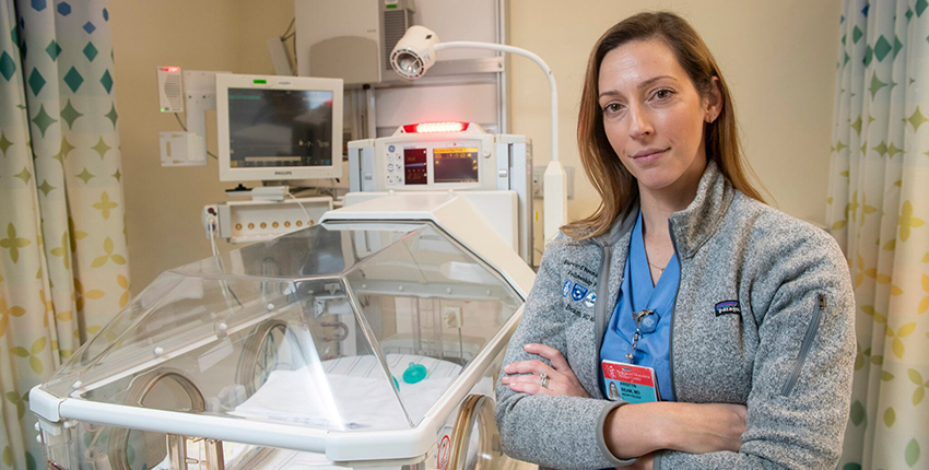 Study coauthor Kristyn Beam in NICU