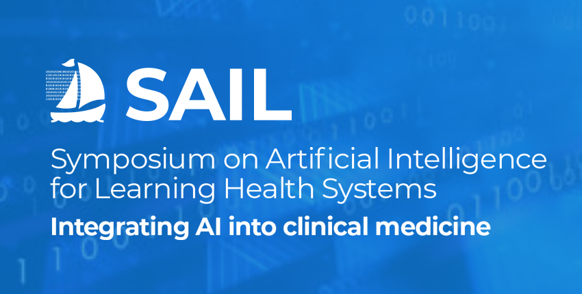 SAIL logo and text (Symposium on Artificial Intelligence for Learning Health Systems: Integrating AI into clinical medicine